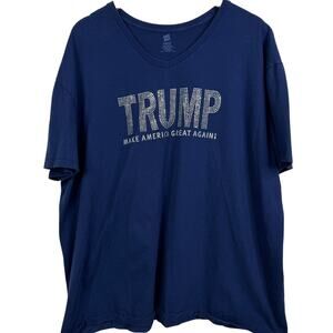 Hanes Trump Bling‎ Make America Great Again V Neck Short Sleeve Tee Size 3X